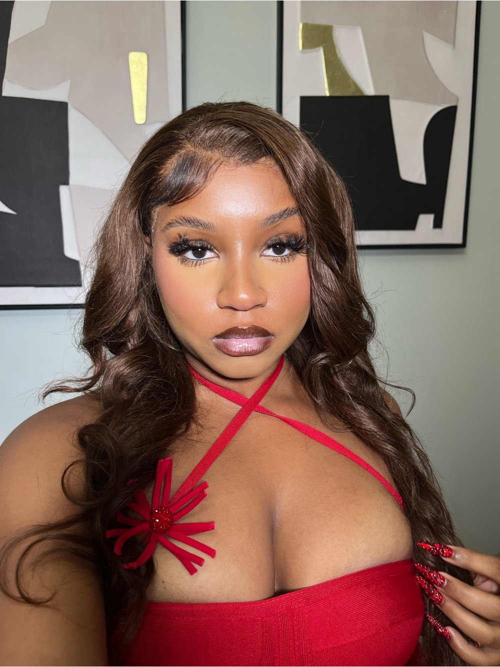 Brown 13x4 human hair wig
